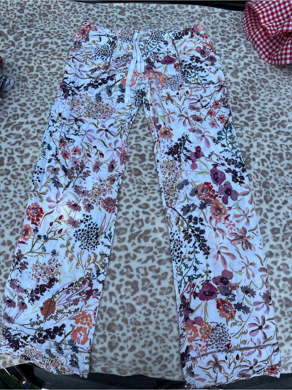 Anthropologie E By Eloise Size XS Floral Drawstring Wide Leg Pajama Pants
